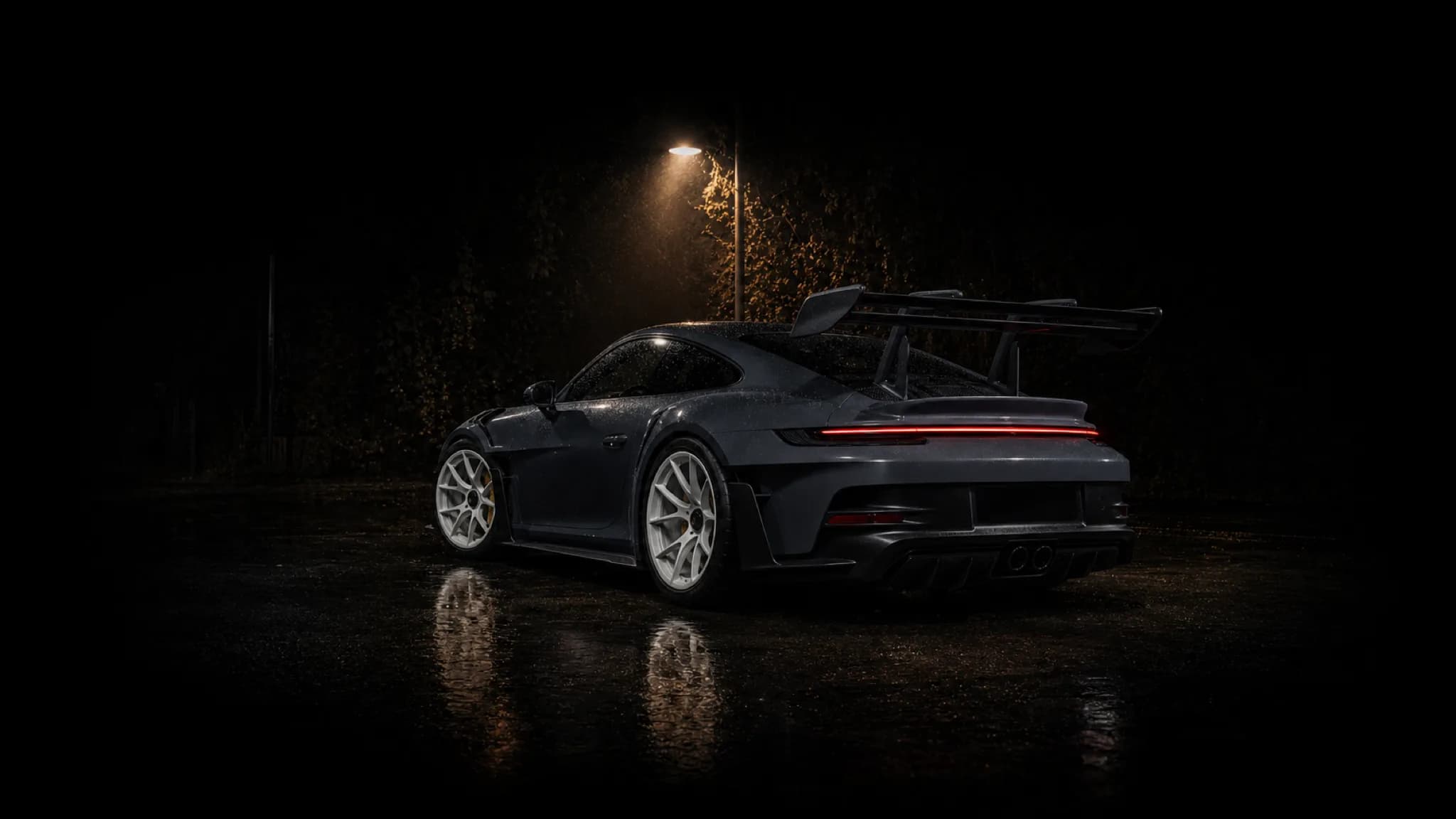 Porsche 911 GT3 RS at night — Stage 4 Tuning ECU & TCU calibration