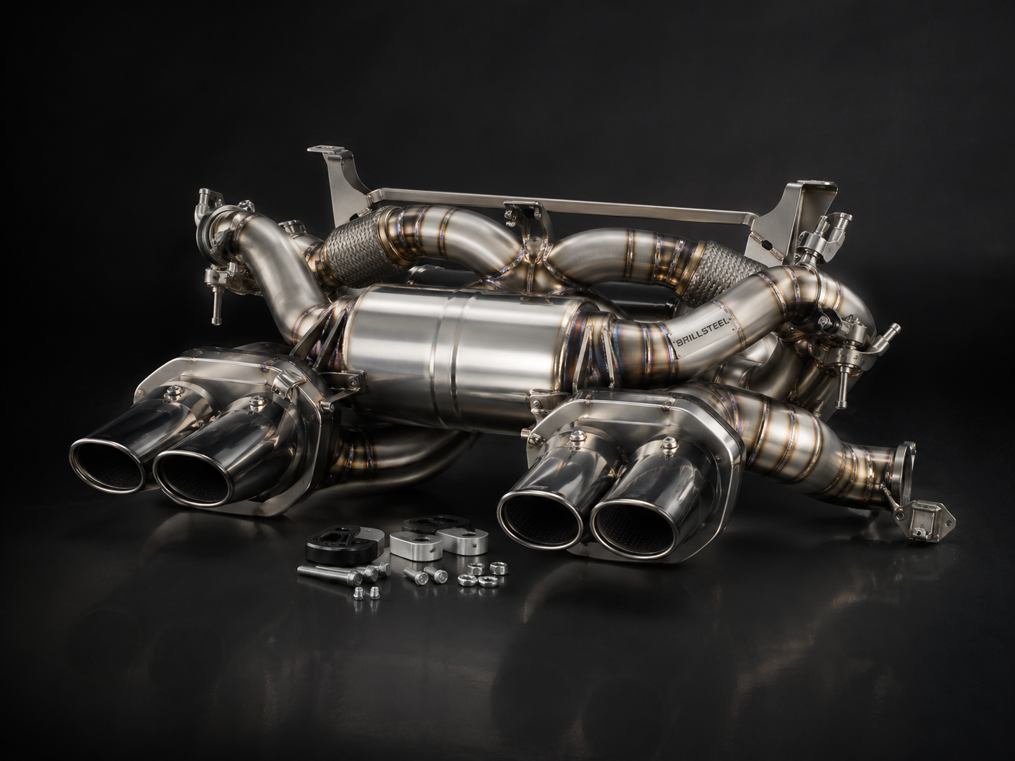 Brillsteel Lamborghini Huracán STO Exhaust System product render